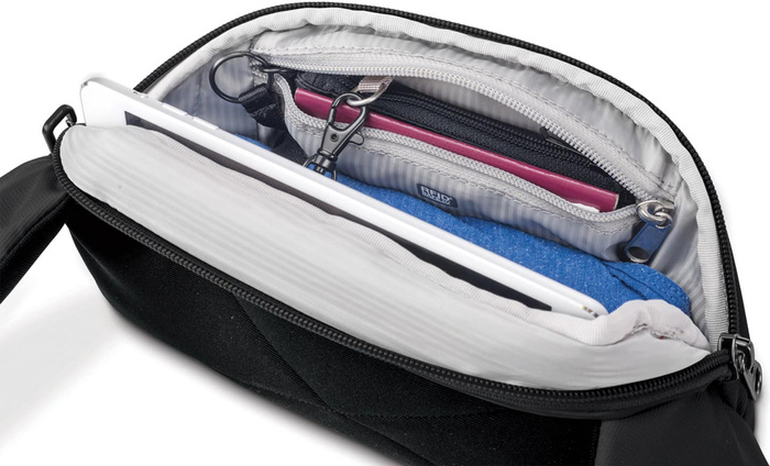Saszetka biodrowa antykradzieżowa męska Pacsafe MetroSafe LS120 2L Econyl Black, zdjęcie 2