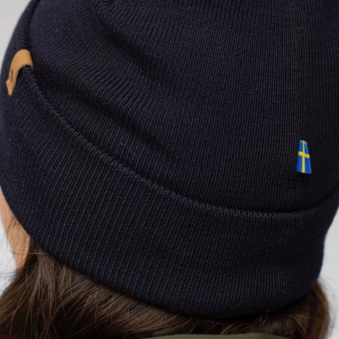 Czapka wełniana Fjallraven Classic Knit Hat - dark navy, zdjęcie 5
