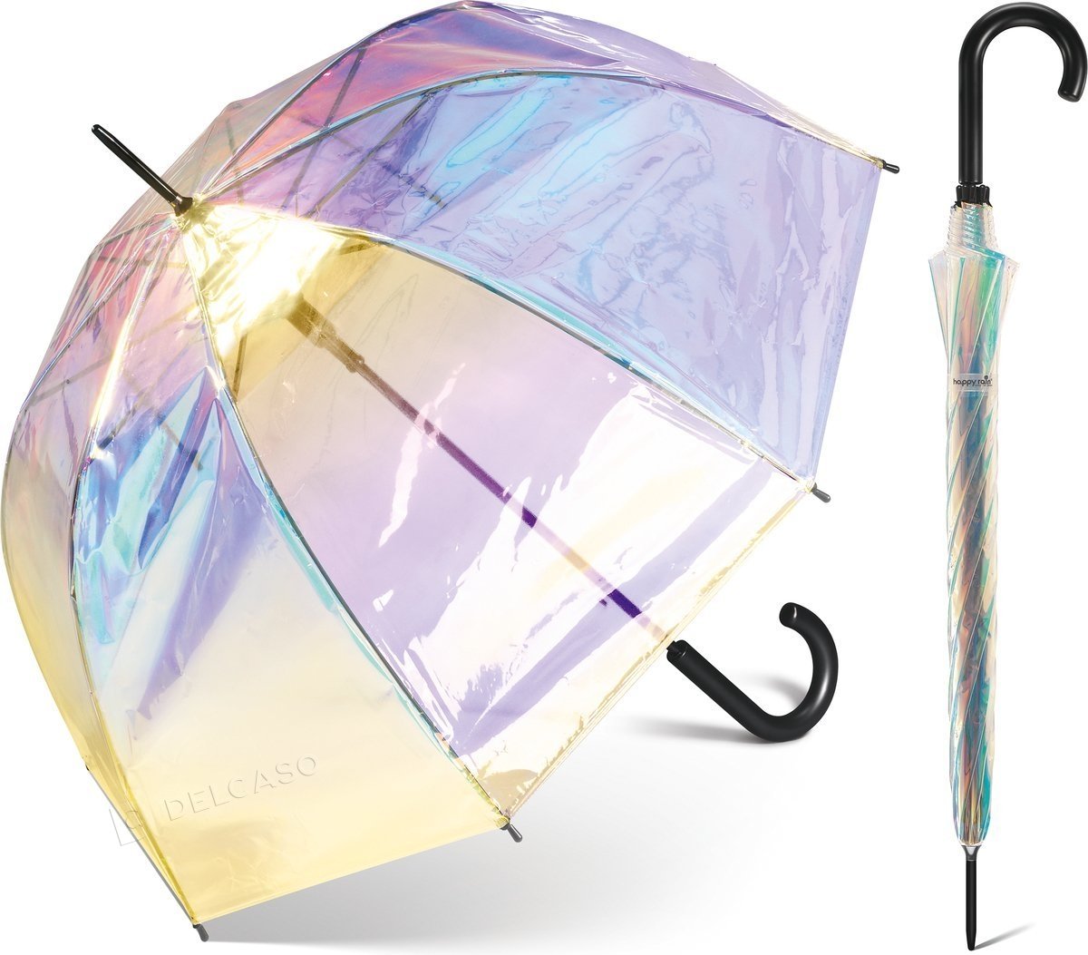 Parasol długi przeźroczysty Happy Rain Domeshape AC